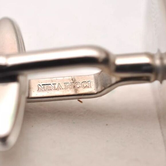 Nina Ricci Silver Hammer Cufflinks with Original Box Wedding Engraved Me… - Picture 9 of 10
